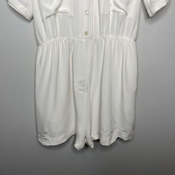 DEREK LAM Tuta Romper Women 4 Ivory Button Front NEW 100% Silk - Picture 5 of 15